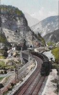 GOTTHARDBAHN → Dampfzug Bei Prato In Den Leventina-Kehrtunnel - Prato