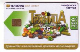 REPUBLICA SRPSKA  ( Banja Luka ) - Republic Serbe Of Bosnia - Serbia Republic  Fruit Food Fruits DAMAGED CARD , See Scan - Bosnia