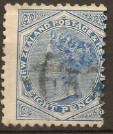 NZ 1882 8d Blue SSF SG 192 U #UH68 - Gebraucht