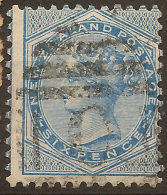 NZ 1874 6d Blue FSF SG 183 U #UH62 - Usados