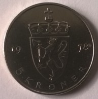 Monnaie - Norvège - 5 Kroner 1978 - Superbe - - Norway