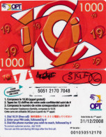 R *carte  IZI 1000F OPT NOUVELLE CALEDONIE N°001050512170 - Neukaledonien