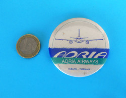 ADRIA AIRWAYS - Slovenian National Airlines * OLD LARGE BADGE From The Time Of Communist Yugoslavija - Autres & Non Classés