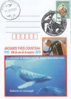 42600- JACQUES YVES COUSTEAU, EXPLORER, HUMPBACK WHALE, SPECIAL POSTCARD, 2010, ROMANIA - Polar Explorers & Famous People