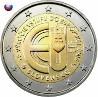 SLOVAQUIE 2014 / 2 EURO COMMEMORATIVE / ENTREE UNION EUROPEENNE - Slowakije