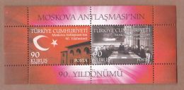 AC - TURKEY BLOCKS STAMP  - 90th ANNIVERSARY OF THE MOSCOW RUSSIA AGREEMENT SOUVENIR SEET MNH 16 MARCH 2011 - Blocks & Sheetlets