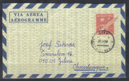 Cuba Aerogram - Rocket , Posted To Czechoslovakia - Lettres & Documents