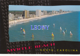 CPM  D´ AMERIQUE - GREETINGS From MYRTLE BEACH  SC  - Colorful SAILBOATS Line The SHORE... - Myrtle Beach