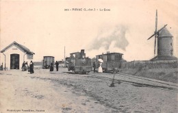 ¤¤   -  395   -  PIRIAC   -   La Gare  -  Train Du Morbihan  , Chemin De Fer , Moulin    -  ¤¤ - Piriac Sur Mer