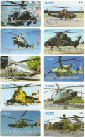 China - China Unicom - Air Force Helicopters - HT-IP-281(10) Complete Set Of 10 Cards, Exp.31.12.2007, Used - China