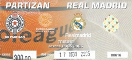 Sport Match Ticket UL000329 - Basketball: Partizan Vs Real Madrid: 2005-11-07 - Tickets & Toegangskaarten