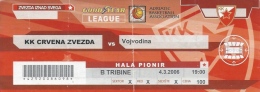 Sport Match Ticket UL000331 - Basketball: Crvena Zvezda (Red Star) Belgrade Vs Vojvodina: 2006-03-04 - Tickets & Toegangskaarten