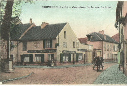 Neuville Carrefour De La Rue Du Pont Cafe Epicerie Vins Liqueurs Publicite Chocolat Menier - Neuville-sur-Oise