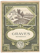 ETIQUETTE - VIN - ROUGE - GRAVES . - Bordeaux