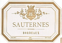 ETIQUETTE - VIN - BLANC - SAUTERNES . - Bordeaux