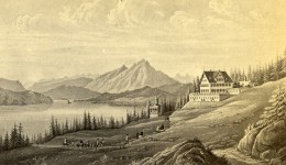 Suisse Kaltbad Kalte Bad Rigi Ancienne CDV Photo De Gravure 1865 - Antiche (ante 1900)
