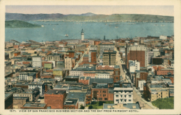 USA SAN FRANCISCO / View Of San Francisco Business Section And The Bay From Fairmont Hotel / CARTE COULEUR - San Francisco