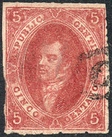 GJ.25, 5c. 4th Printing, Worn Impression, Carmine-rose, With Straightline Framed CÓRDOBA Cancel, VF! - Oblitérés