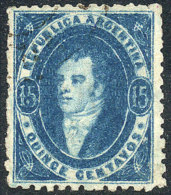 GJ.24, 15c. Dull Impression, Bright Blue Color, Used, VF! Catalog Value US$60. - Oblitérés