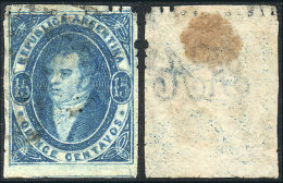 GJ.24, 15c. Dull Impression, Light Blue, Used, With Toning Of Paper On Reverse, Excellent Front! Catalog Value... - Oblitérés