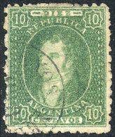 GJ.23, 10c. Worn Impression, Yellow-green, With Double Circle Datestamp In Black, VF! Catalog Value US$25. - Oblitérés
