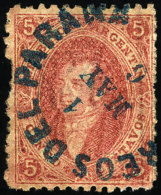 GJ.19, 5c. 1st Or 2nd Printing, Clear Impression, Brick Red, With Line Watermark At Right, Rimless Datestamp Of... - Oblitérés