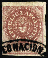 GJ.10, 5c. Without Accent, Dull Rose, With Black "Correo Nacional Franca Del Morro" Cancel In Black, Pressed Out... - Oblitérés