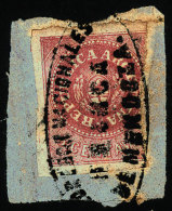 GJ.7, 5c. With Accent, On Fragment With Ellipse "Correo Nacional Franca De Mendoza" Cancel In Black, Stamp With... - Oblitérés