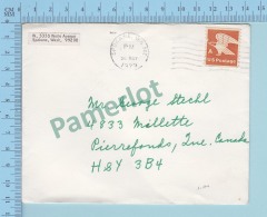 US Postage A Rate Roulette - Cover Spokane Wa 1979 WA. -> Pierrefonds Quebec Canada - Coils & Coil Singles