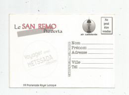 Cp , Carte Com. , Publicité , NOUVELLE CALEDONIE , NOUMEA , Pizzeria LE SAN REMO , Restaurant ,  2 Scans - Advertising