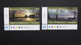 UNO-Wien 397/8 Oo/ESST, UNESCO-Welterbe: Vereinigte Staaten Von Amerika: Nationalpark Olympic, Nationalpark Everglades - Oblitérés