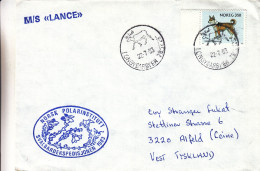 Philatélie Polaire - Norvège - Lettre De 1983 - Oblit Longyearbyen - Griffe M/S Lance - Expédition Svalbard - Rennes - Scientific Stations & Arctic Drifting Stations