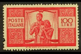 1945-48 100L Carmine (SG 669, Sass 565) Fine Mint. For More Images, Please Visit... - Non Classificati