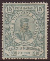 1910 15c Plebiscite, Sass 90, Mint With Faults, Good Spacefiller For More Images, Please Visit... - Non Classificati