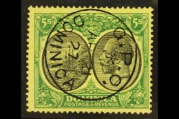 1922-33 5s Black & Green/yellow, Wmk Script CA, SG 88, VFU For More Images, Please Visit... - Dominica (...-1978)