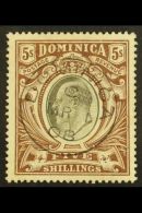 1907-08 KEVII 5s Black & Brown, Wmk Mult Crown CA, SG 46, VFU. For More Images, Please Visit... - Dominica (...-1978)