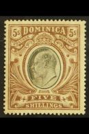 1907-08 KEVII 5s Black & Brown, Wmk Mult Crown CA, SG 46, VFM. For More Images, Please Visit... - Dominica (...-1978)