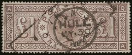 1888 £1 Brown-lilac Wmk Orbs, SG 186, Good Used With Strong Colour & Full Perfs, Light Cds + Parcel Pmk,... - Altri & Non Classificati
