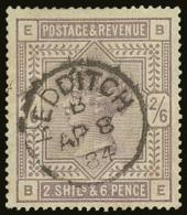 1883-4 2s6d Lilac On Blued Paper, SG.175, Fine Used With "Redditch" April 1884 C.d.s. Postmark, Ironed Horizontal... - Altri & Non Classificati