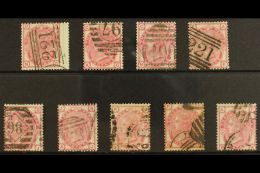 1873-80 3d Rose, SG 143, Complete Set Of Plate Numbers. Good To Fine Used (9 Stamps) For More Images, Please Visit... - Altri & Non Classificati