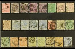1855-80 USED SURFACE PRINTED SELECTION Presented On A Stock Card. Includes 1855 4d Rose, 1862-64 6d, 1865-73 6d... - Altri & Non Classificati