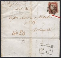1841 BLACK PLATES 1d Red Plate 9, Lettered "QB", (showing The "O" Flaw, Four Margins, But Nicked At Upper Left... - Altri & Non Classificati