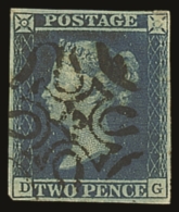 1841 2d Blue, With Almost Full Strike Of Number "12" In Maltese Cross, SG.14f, Slight Surface Scuff At Top Right... - Altri & Non Classificati