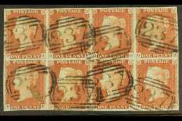 1841 1d Red- Brown Imperf BLOCK OF EIGHT Lettered "OE" To "PH" From Plate 67, SG 8, Attractive With 4 Full Margins... - Altri & Non Classificati