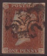 1841 1d Red Brown Plated From "Black" Plate 2, SG 7, Fine Used With Clear Margins All Round, Black M/C Cancel. For... - Altri & Non Classificati