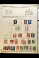 1840-1900 CHARMING ORIGINAL USED COLLECTION On Old Printed Pages. 1840 1d Black (4 Margins And Attractive Bright... - Altri & Non Classificati