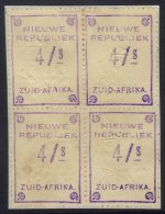 NEW REPUBLIC 1887 4s Violet, SG 88b, Unused Block Of 4 On Backing Paper. Scarce Multiple. For More Images, Please... - Non Classificati