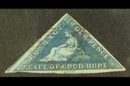 CAPE OF GOOD HOPE 1853 4d Deep Blue On Slightly Blued Paper, SG 4, Fine Used With Clear To Large Margins All... - Non Classificati