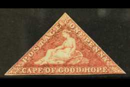 CAPE OF GOOD HOPE 1855-63 1d Rose On Cream Paper, SG 5a,  Mint Og With Two Close Margins, The Third Just Touching.... - Non Classificati