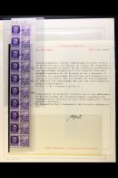 ITALIAN SOCIALIST REPUBLIC 1943 "G.N.R." Overprint On 50c Violet War Propaganda Pair, Vertical Marginal Strip Of... - Non Classificati